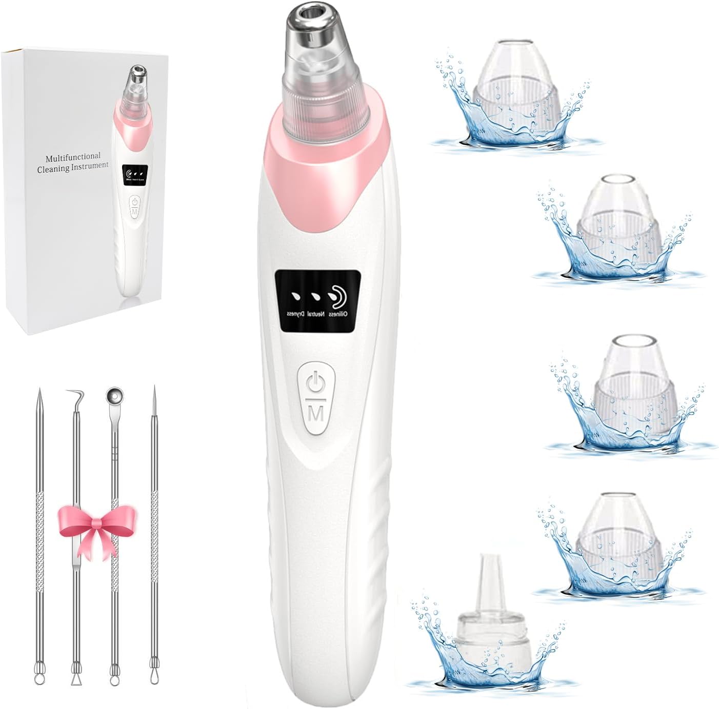 2024 Newest Blackhead Remover Pore Vacuum,Facial Pore Cleaner-5 Suction Power,5 Probes,Usb Rechargeable Blackhead Vacuum Kit Electric Acne Extractor Tool for Adult