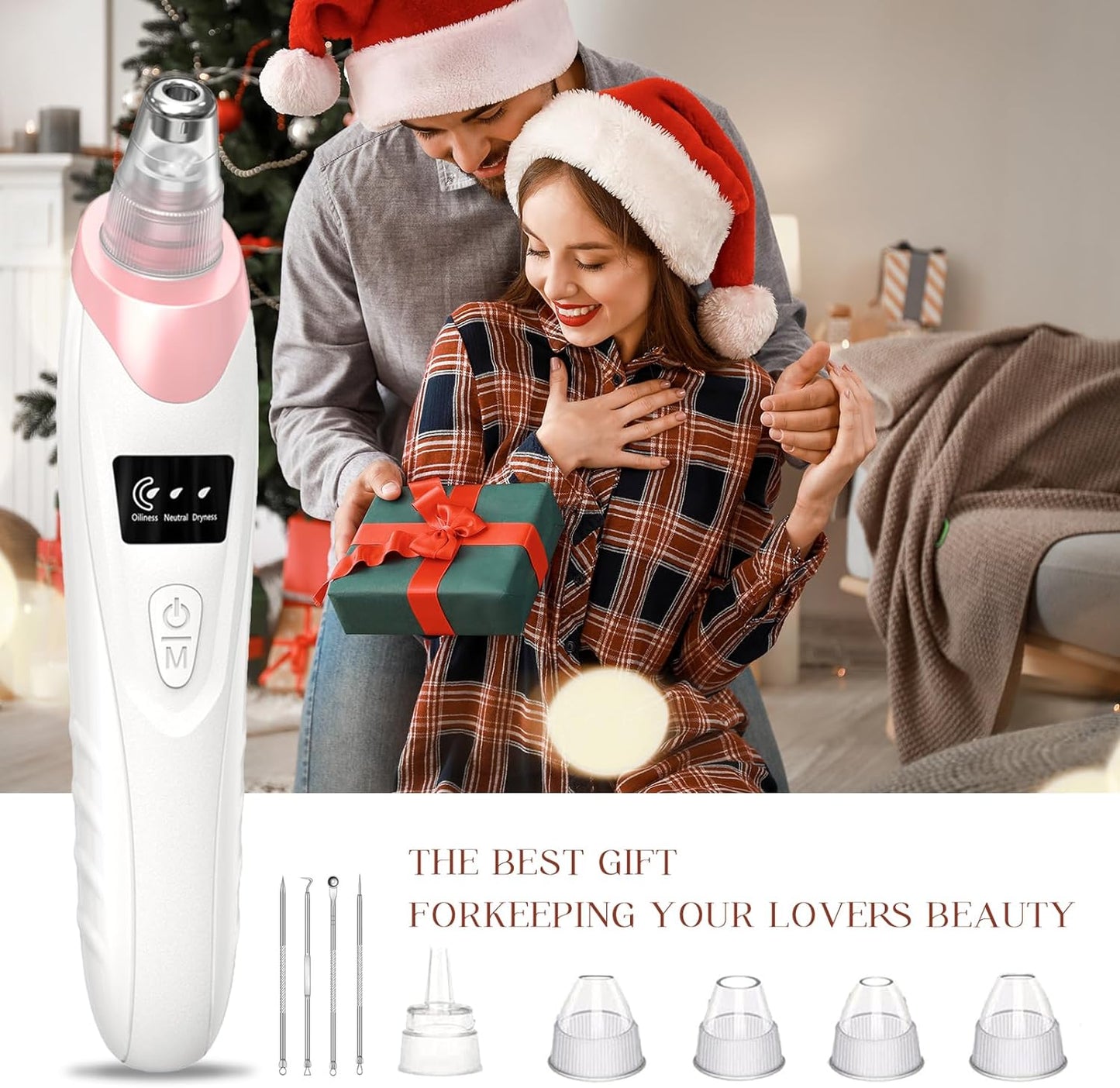 2024 Newest Blackhead Remover Pore Vacuum,Facial Pore Cleaner-5 Suction Power,5 Probes,Usb Rechargeable Blackhead Vacuum Kit Electric Acne Extractor Tool for Adult